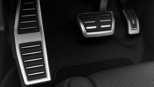 Pedalerie und Fußstütze in Edelstahl