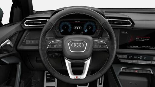 Lederlenkrad im 3-Speichen-Design