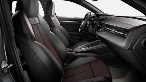 Контрастни шевове в червено Audi Sport