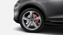 Červeně lakované brzdové třmeny