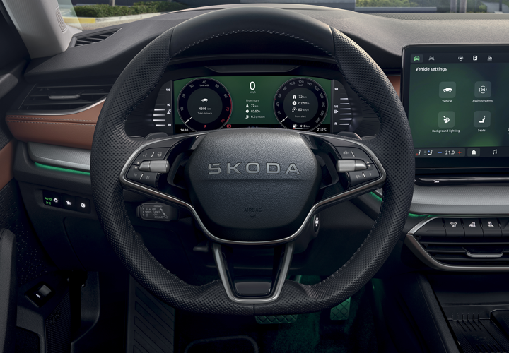 3-kraki usnjen, ogrevan multifunkcijski