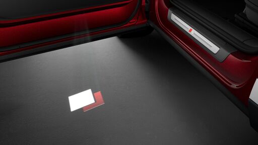 LED projekcia - pri otvorení dverí